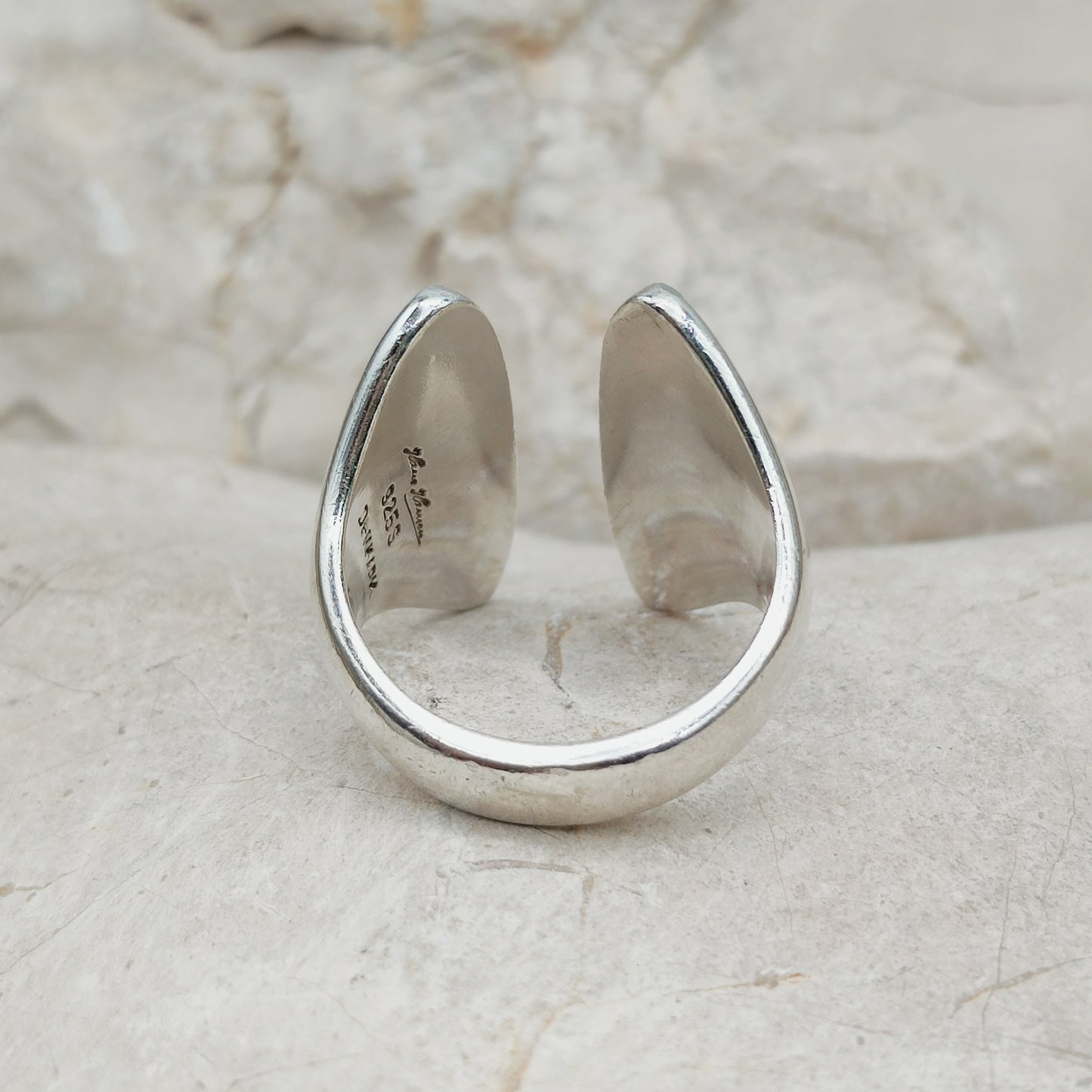 Vintage Asymmetrical Silver Ring designed by Bent Gabrielsen for Hans Hansen