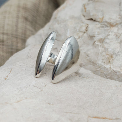 Vintage Asymmetrical Silver Ring designed by Bent Gabrielsen for Hans Hansen