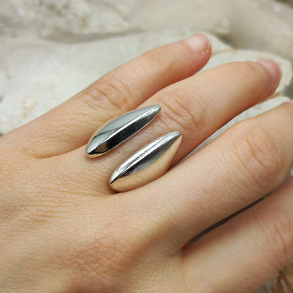 Vintage Asymmetrical Silver Ring designed by Bent Gabrielsen for Hans Hansen