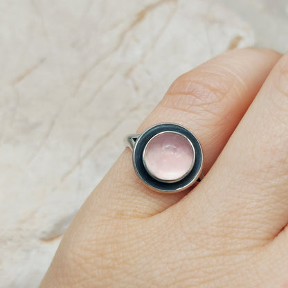 Vintage silver ring with Rose Quartz by Niels Erik From