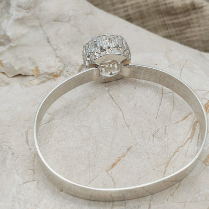 Vintage Swedish Silver Bracelet with Rock Crystal by Åke Lindström for Bengt Hallberg