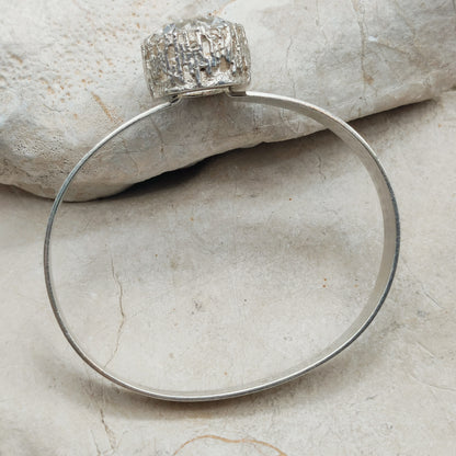 Vintage Swedish Silver Bracelet with Rock Crystal by Åke Lindström for Bengt Hallberg