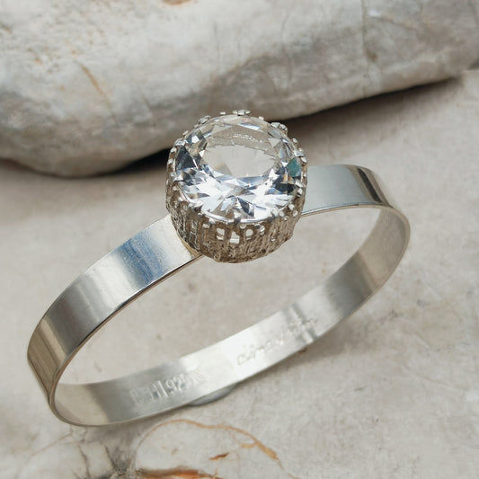 Zilveren armband Bengt Hallberg met bergkristal bovenaanzicht