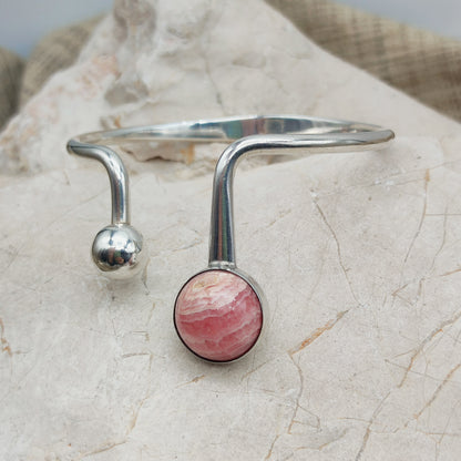 Vintage modernist bracelet by Niels Erik From with Rhodochrosite