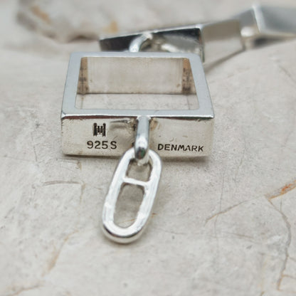 Heavy Iconic Vintage Silver Squares Bracelet by Hans Hansen