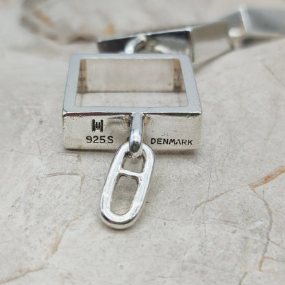Heavy Iconic Vintage Silver Squares Bracelet by Hans Hansen