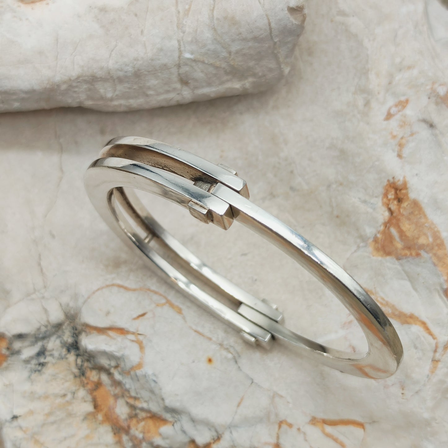 Hans Hansen zilveren armband met dubbele en enkele band