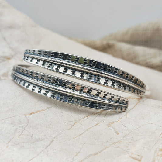 Zilveren Viking geïnspireerde armband David Andersen Saga reeks