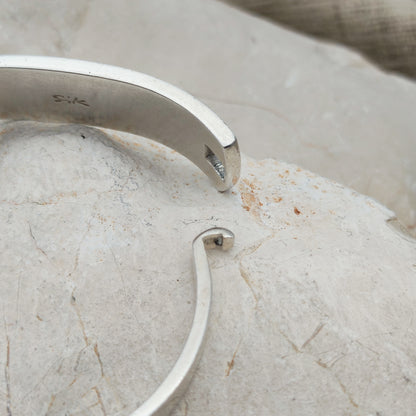 Vintage French bracelet in silver with green enamel - SIK, circa 1970