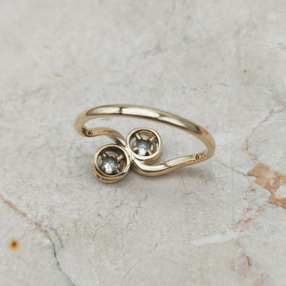 Art Deco Diamond Toi & Moi Ring in 18 Carat Gold