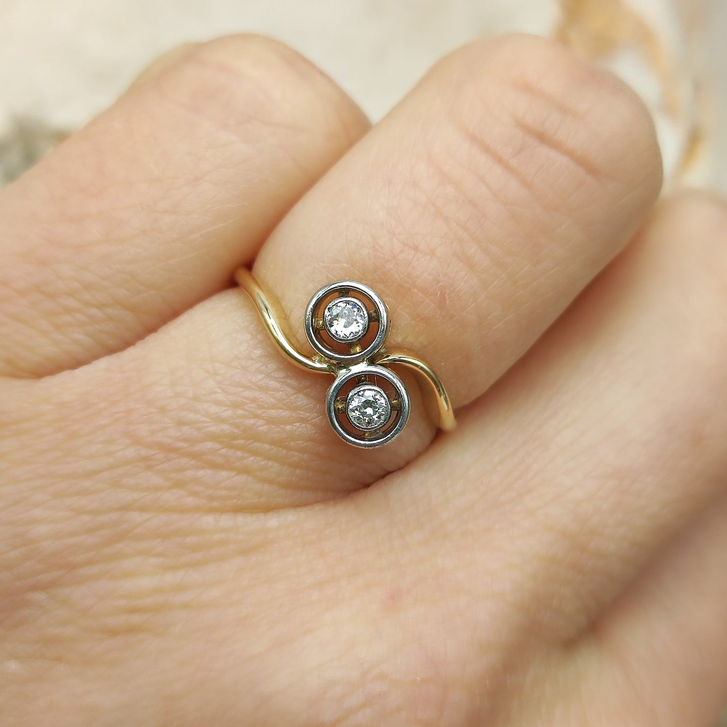 Art Deco Diamond Toi & Moi Ring in 18 Carat Gold