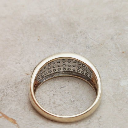 Vintage wide pavé Diamond ring in 9 Carat Gold