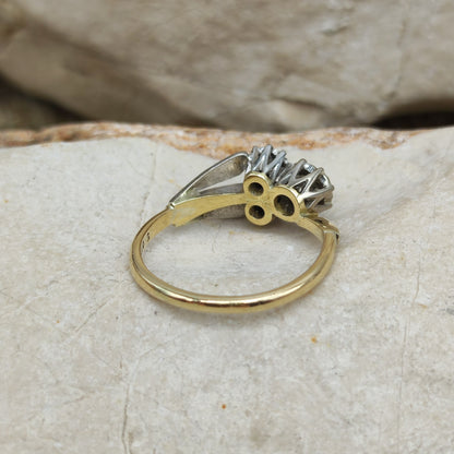 Art Deco Diamond Shamrock ring with Platinum Leaves and 18 Carat Gold