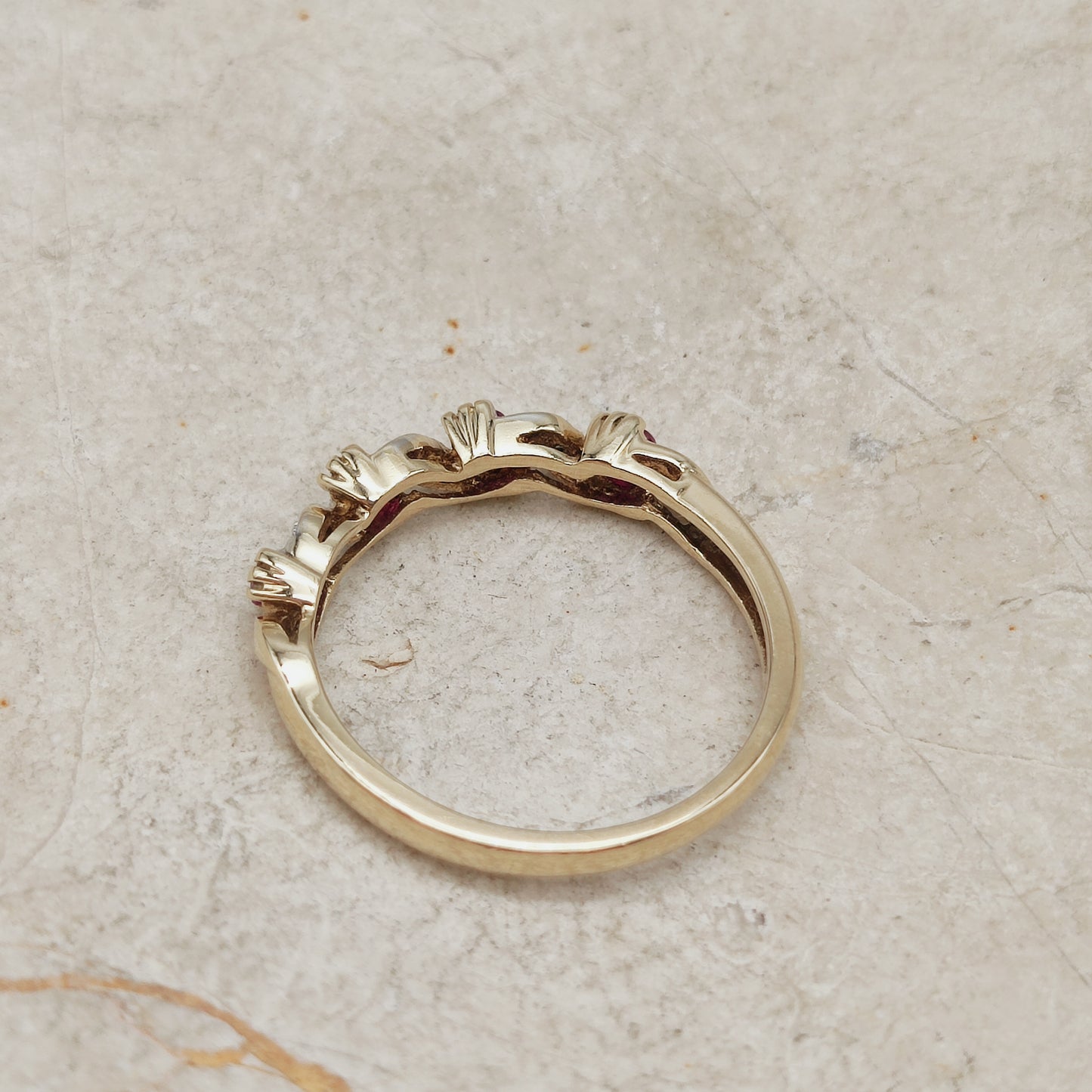 Vintage Ruby and Diamond Ring in 9 Carat Gold