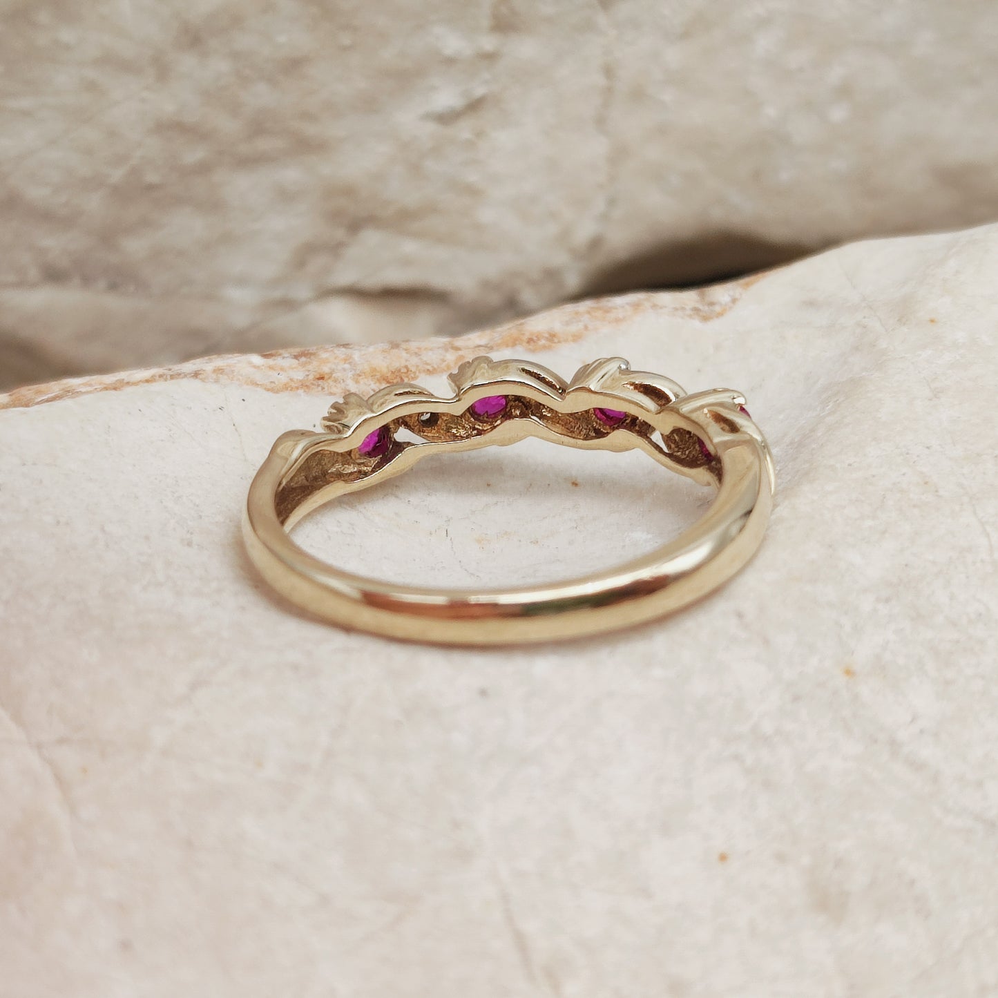 Vintage Ruby and Diamond Ring in 9 Carat Gold