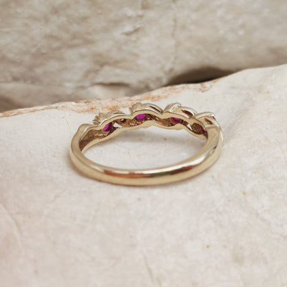 Vintage Ruby and Diamond Ring in 9 Carat Gold