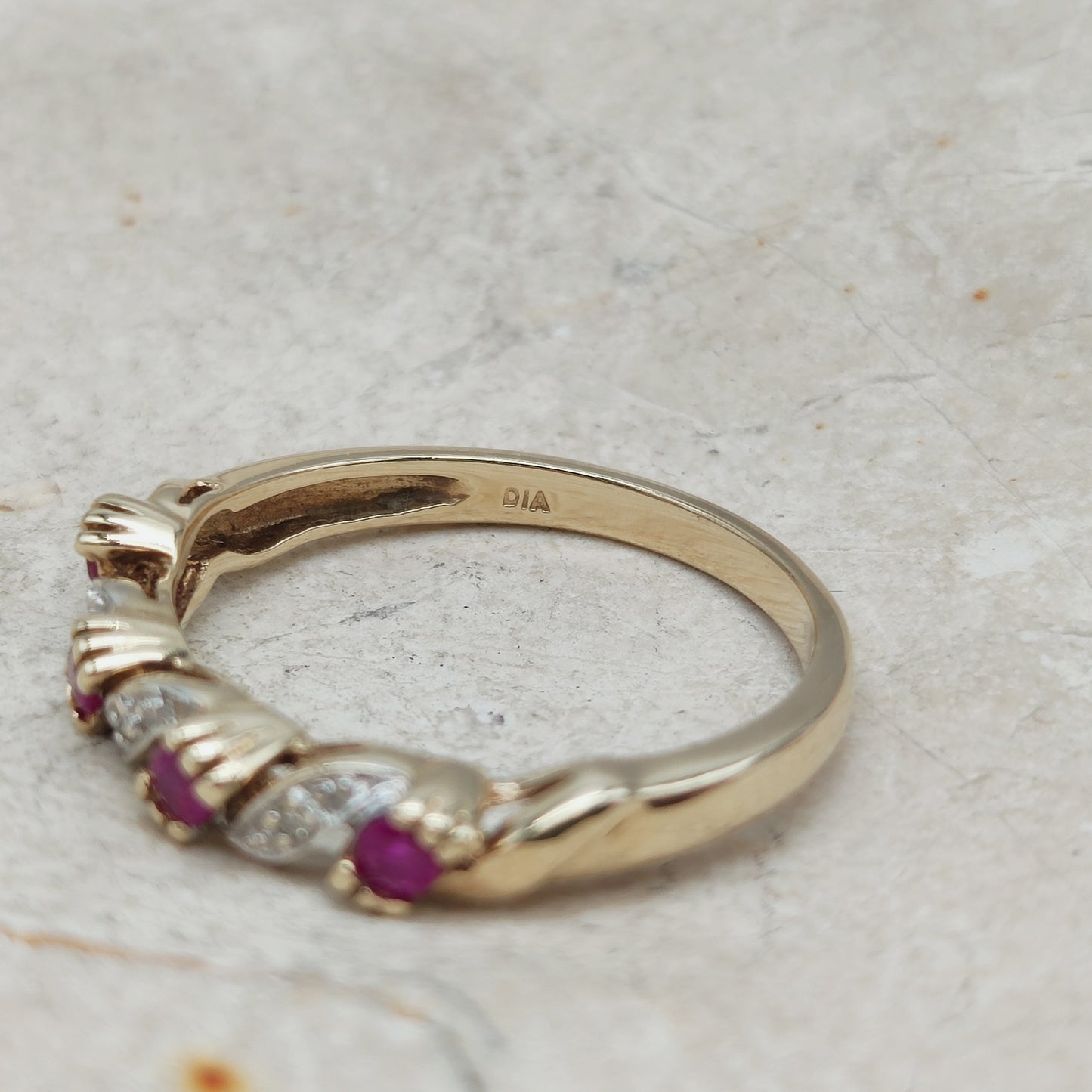 Vintage Ruby and Diamond Ring in 9 Carat Gold
