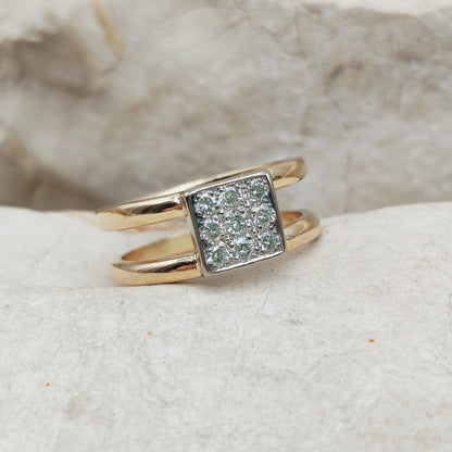 Zweedse vintage diamanten ring in 18 karaat goud