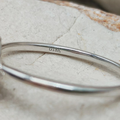 Modern 18 Karat white gold ring with Salt and Pepper diamond