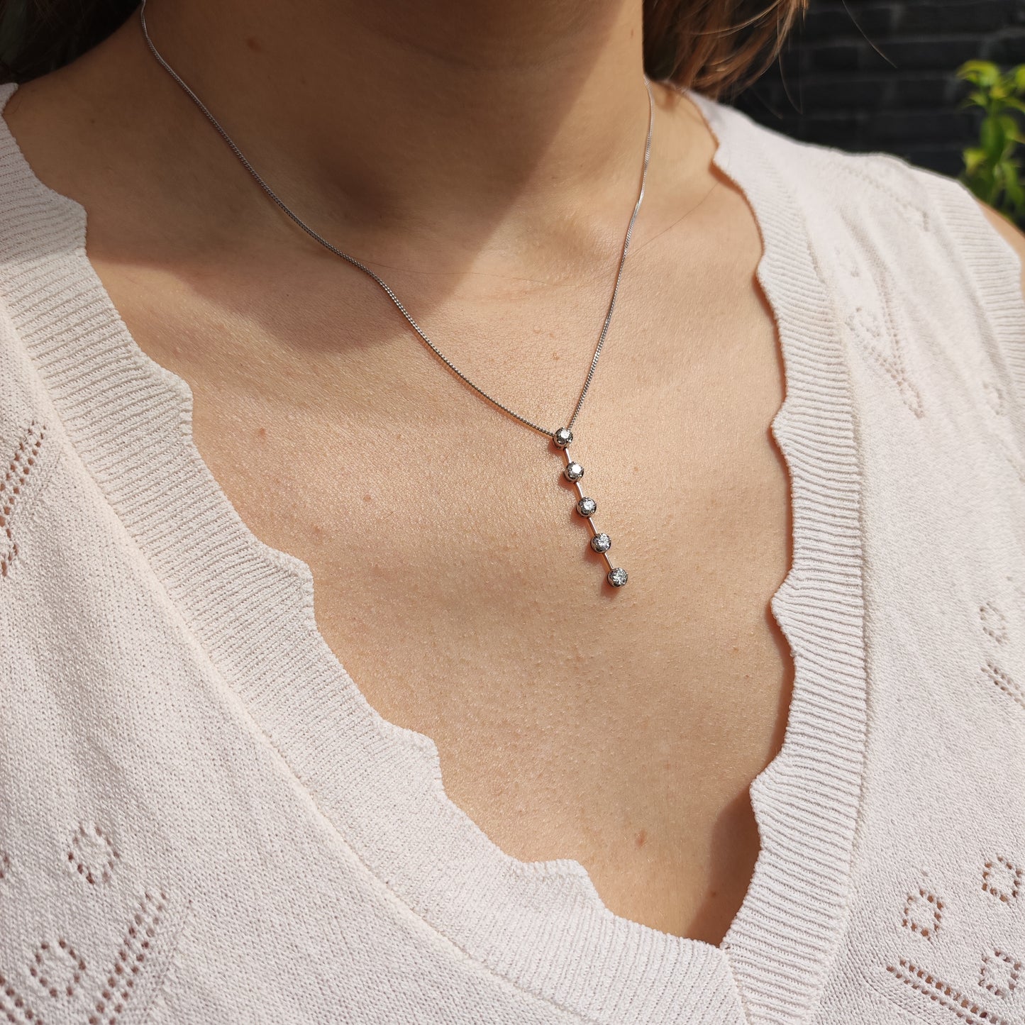 Vintage 0.45 Diamond necklace in 18 Carat Gold