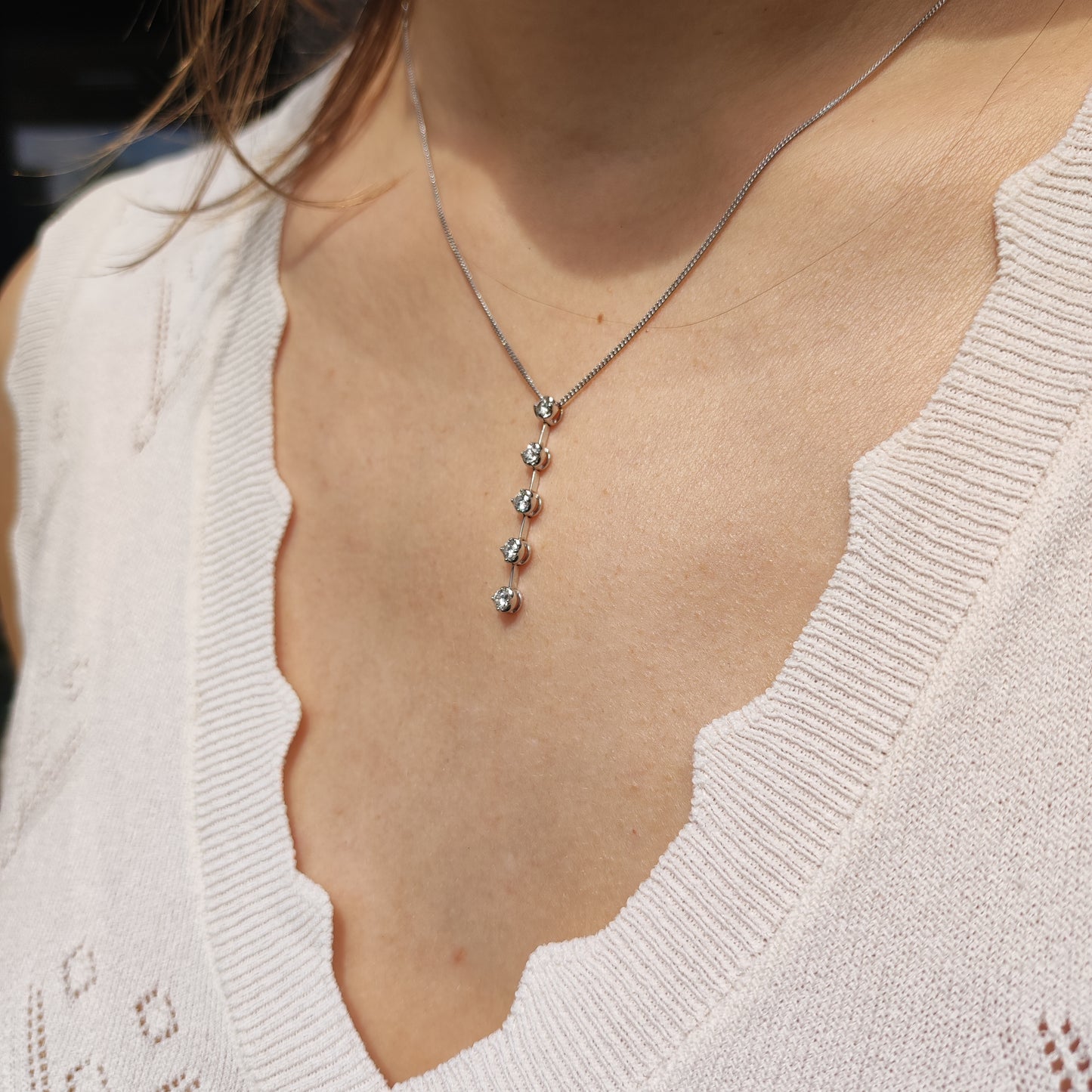Vintage 0.45 Diamond necklace in 18 Carat Gold