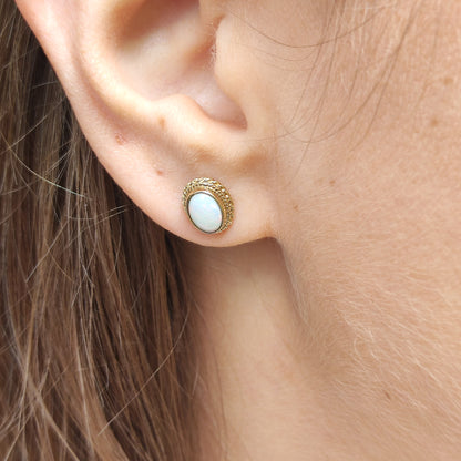 Vintage Opal Earrings in 9 Carat Gold