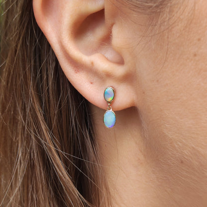 Antique Opal Earrings in 9 Carat red Gold