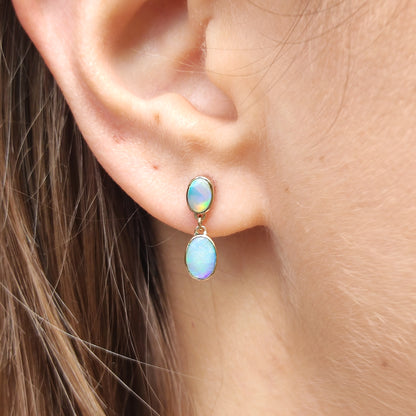 Antique Opal Earrings in 9 Carat red Gold