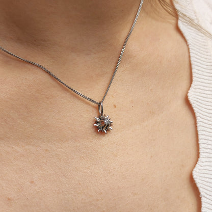 Vintage Diamond Starburst Pendant in 14 Carat White Gold