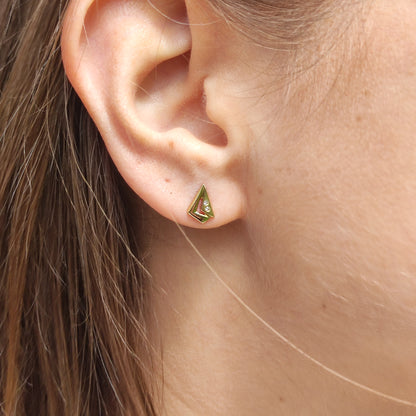 Vintage 14 Carat gold Earrings with 2 small Diamonds