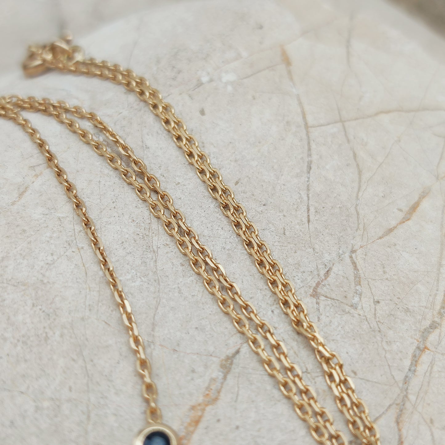 Vintage French Necklace with Rubies and Sapphires in 18 Carat Gold