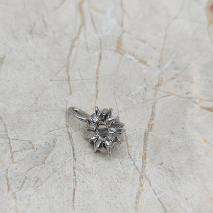 Vintage Diamond Starburst Pendant in 14 Carat White Gold