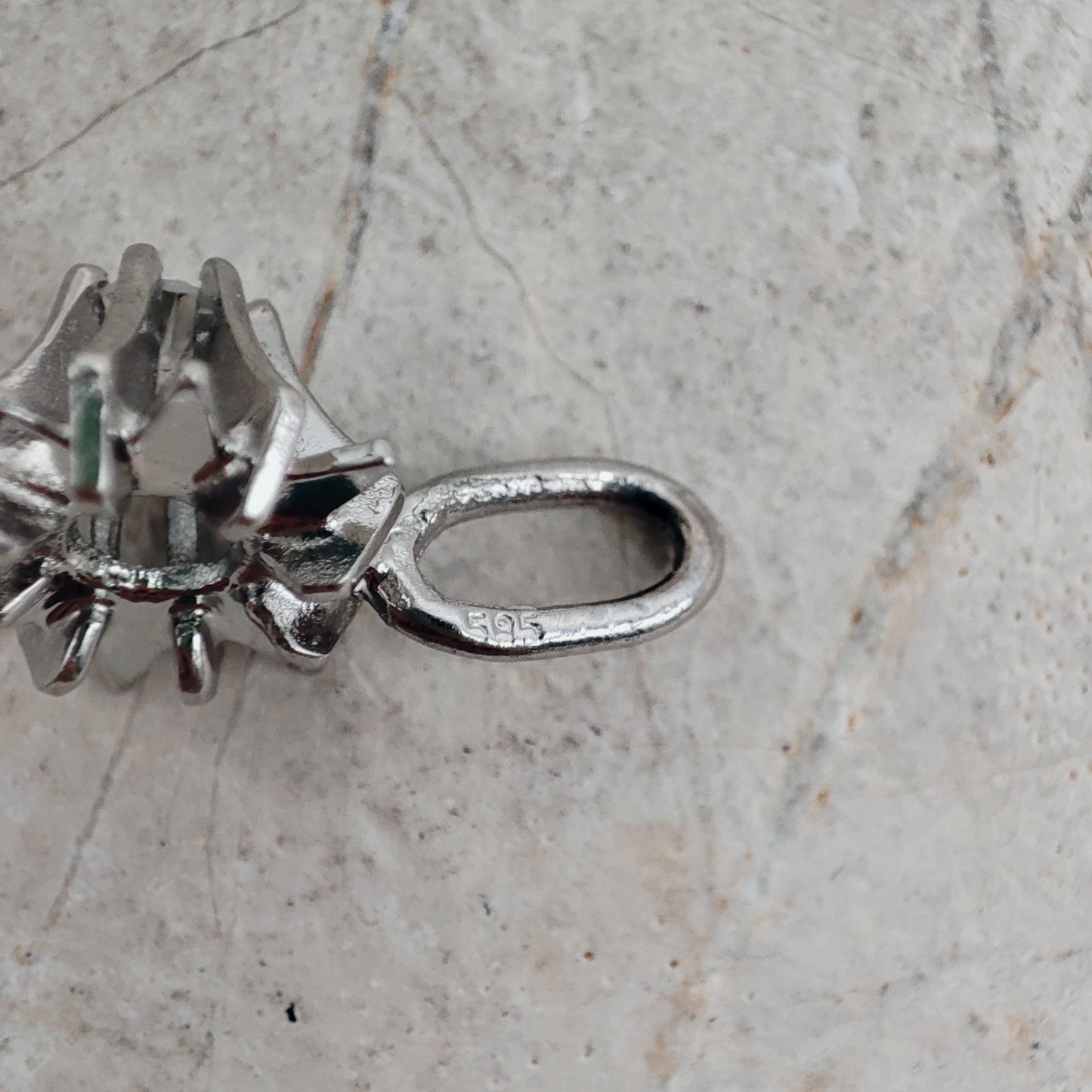 Vintage Diamond Starburst Pendant in 14 Carat White Gold