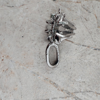 Vintage Diamond Starburst Pendant in 14 Carat White Gold