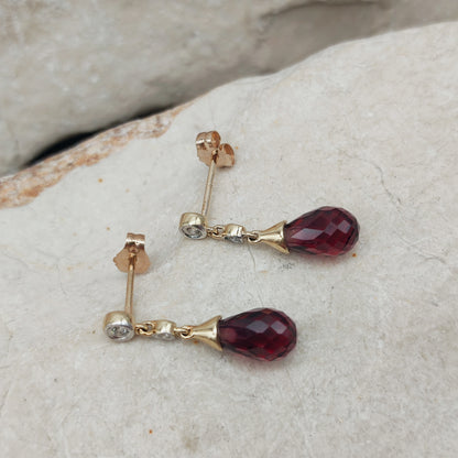 Vintage 9 Carat Gold Diamond Earrings
