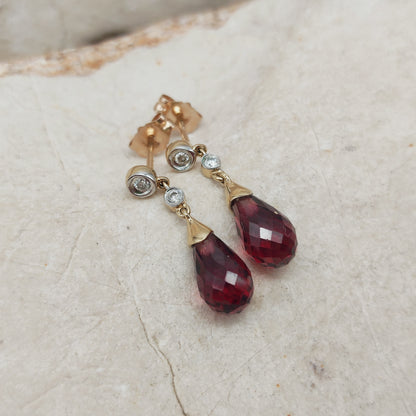 Vintage 9 Carat Gold Diamond Earrings
