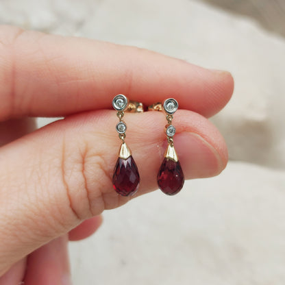 Vintage 9 Carat Gold Diamond Earrings