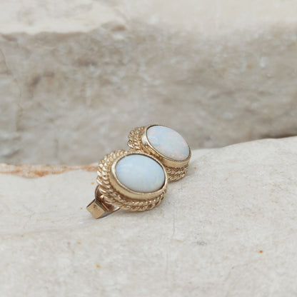 Vintage Opal Earrings in 9 Carat Gold