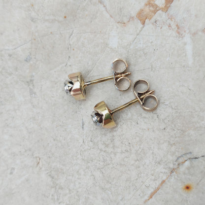 Vintage Diamond Earrings in 9 Carat Gold, London 1980
