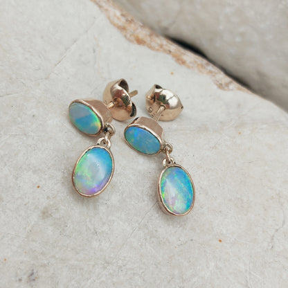 Antique Opal Earrings in 9 Carat red Gold