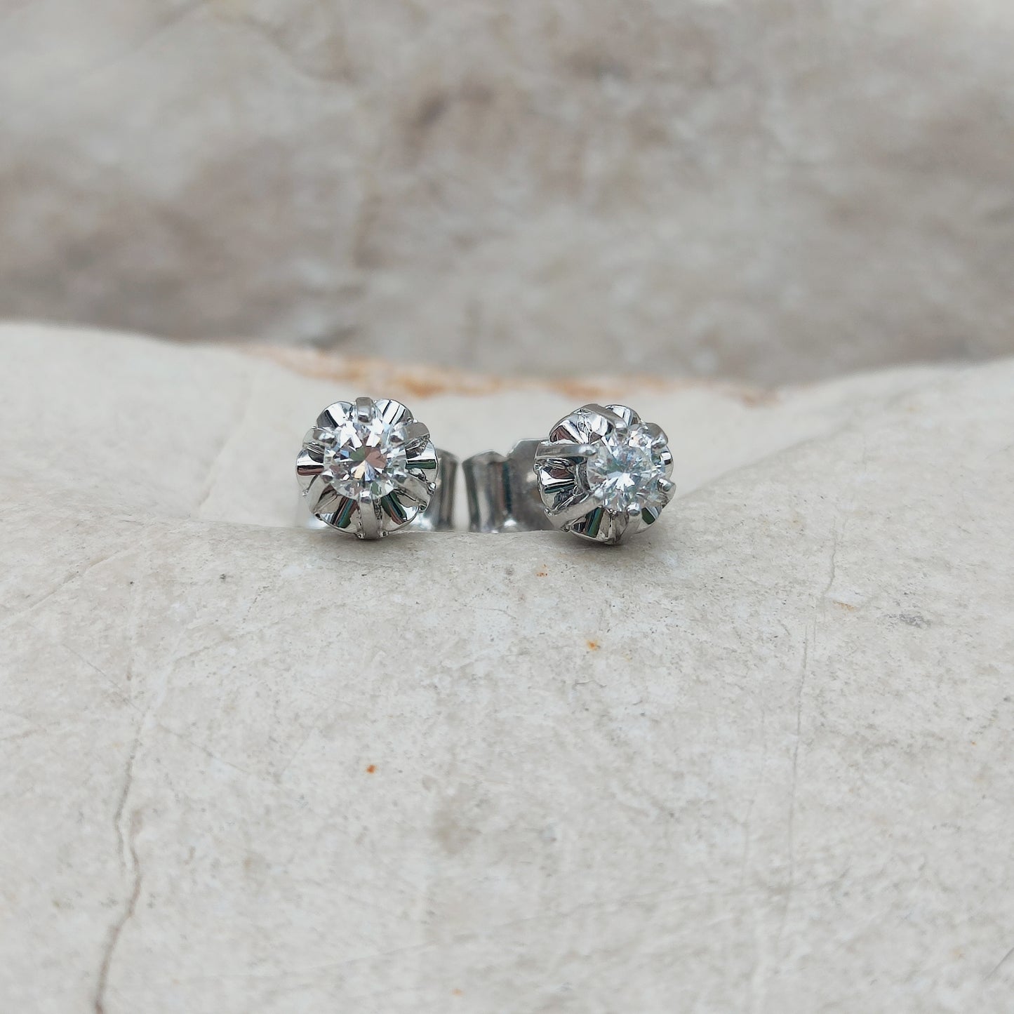 Vintage Diamond Earrings in 14 Carat Gold