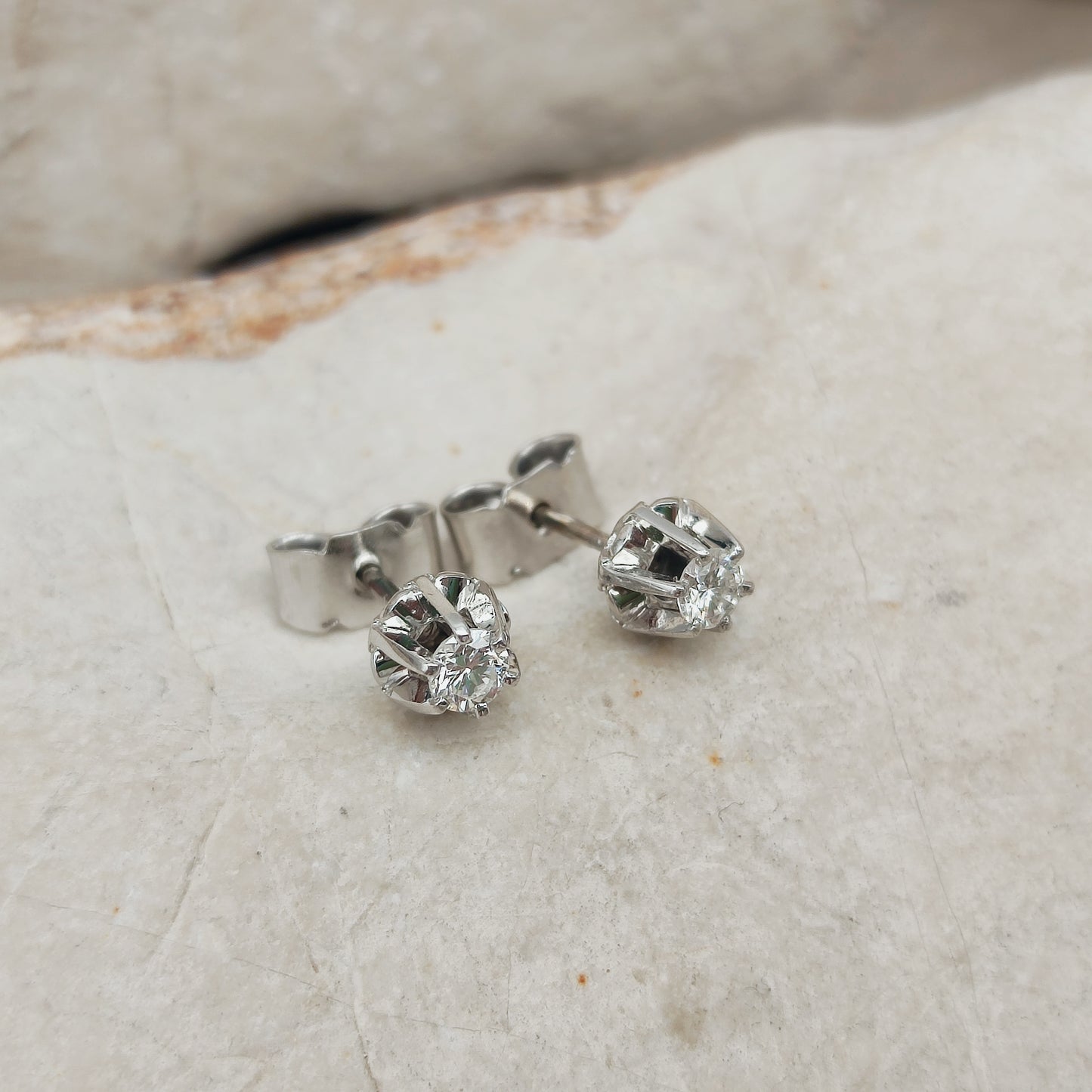 Vintage Diamond Earrings in 14 Carat Gold