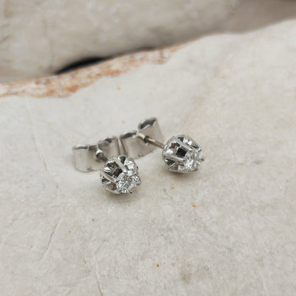 Vintage Diamond Earrings in 14 Carat Gold