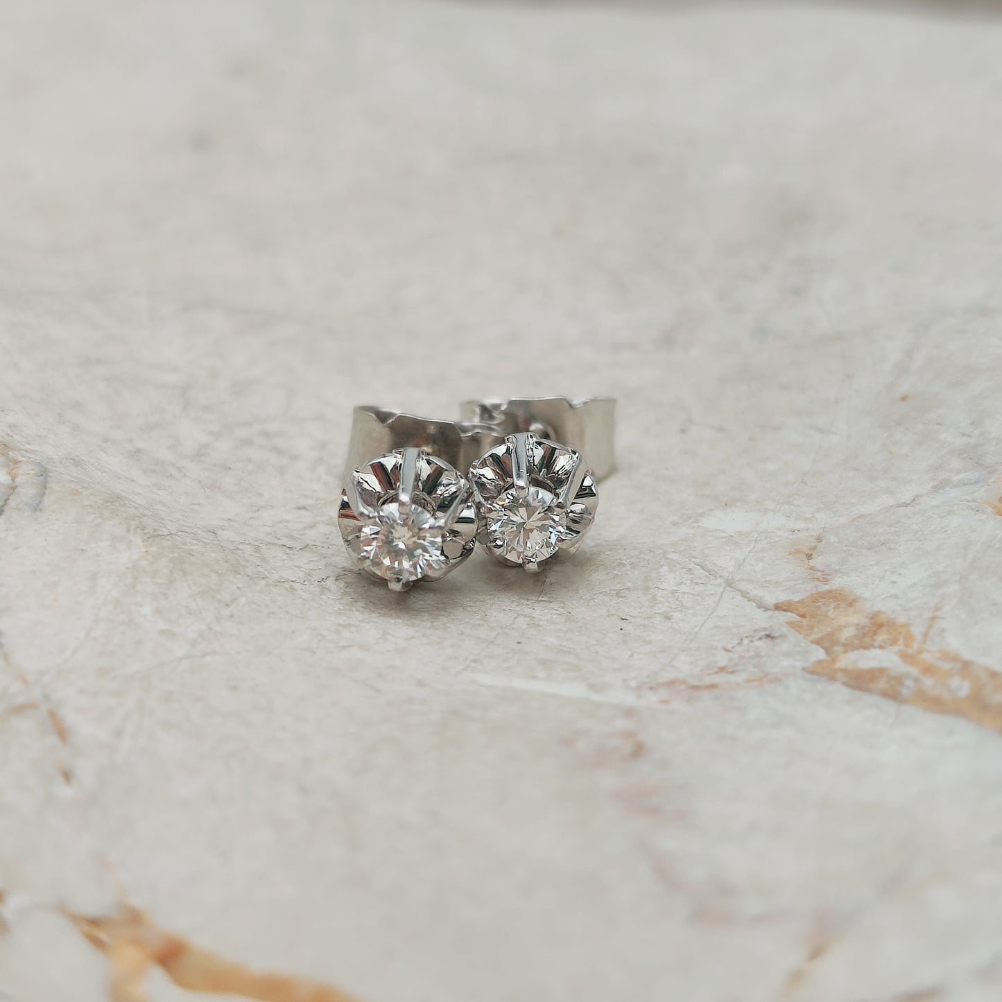 Vintage Diamond Earrings in 14 Carat Gold