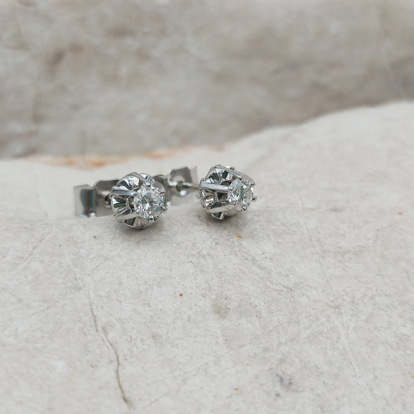 Vintage Diamond Earrings in 14 Carat Gold