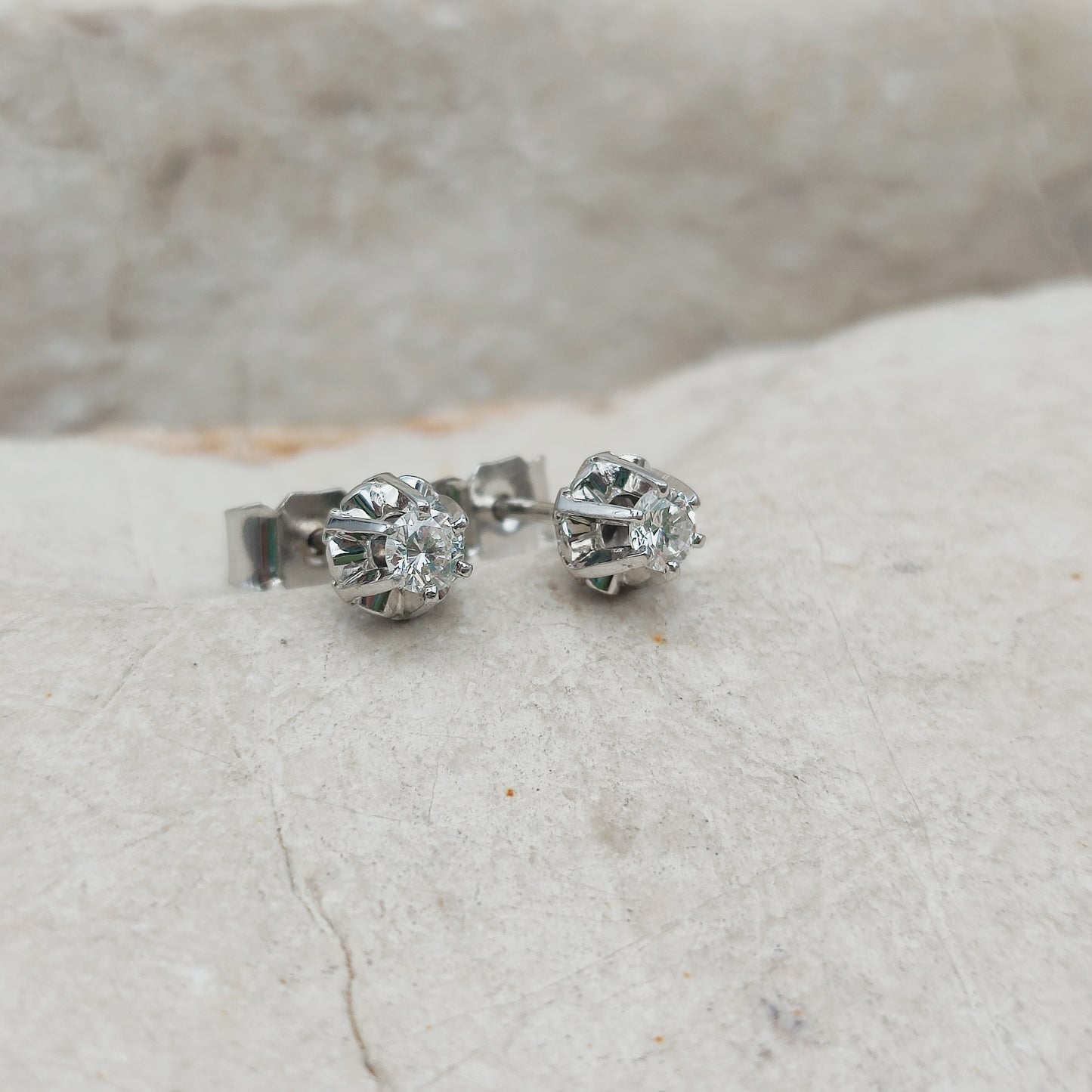 Vintage Diamond Earrings in 14 Carat Gold