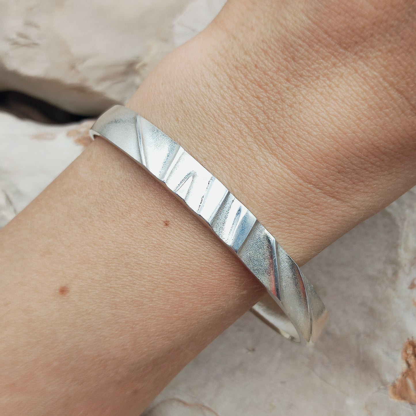 Vintage Silver Cuff Bracelet by Lapponia, Finland 1991