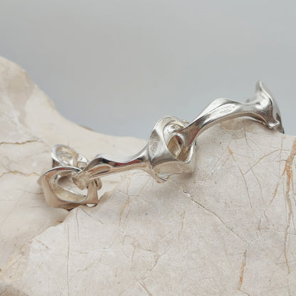 Zware zilveren Lapponia armband Kang’s Chain met gebogen schakels en geïntegreerde sluiting