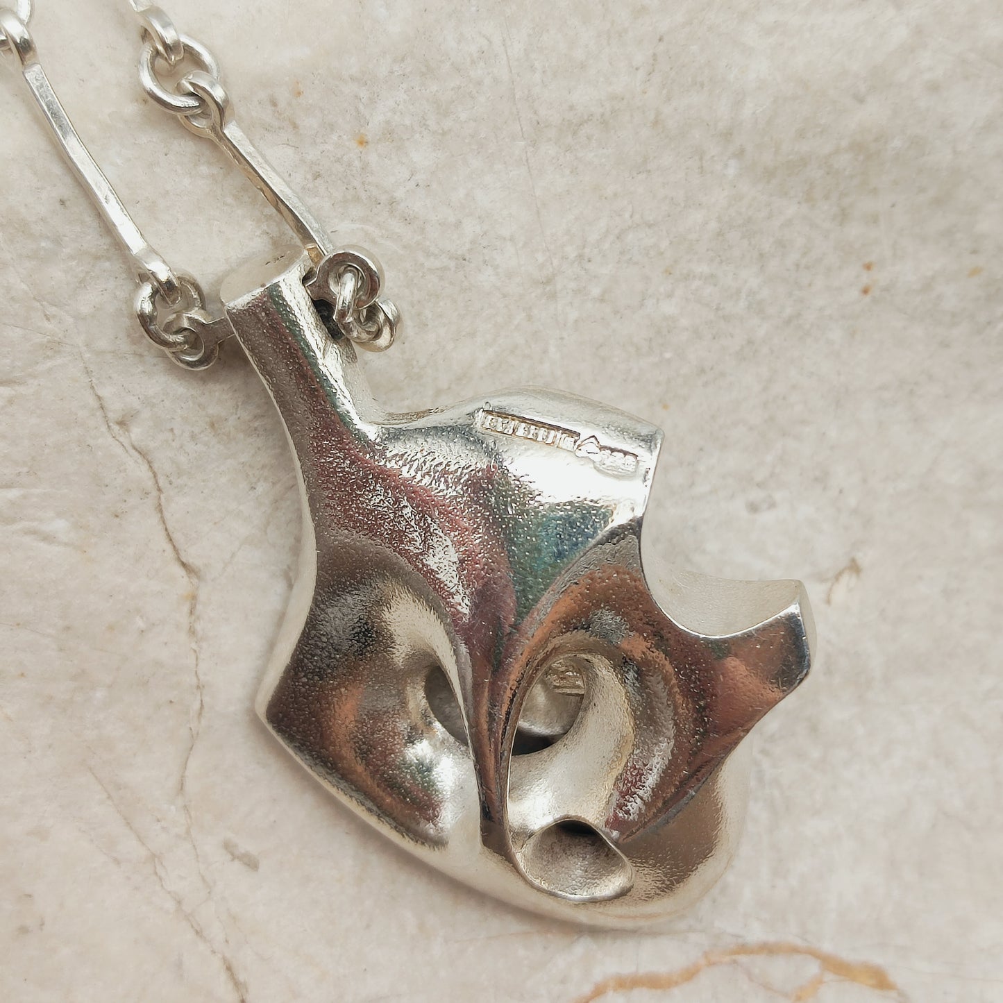 Reverse of the Lapponia Auriga pendant with Finnish silver hallmarks