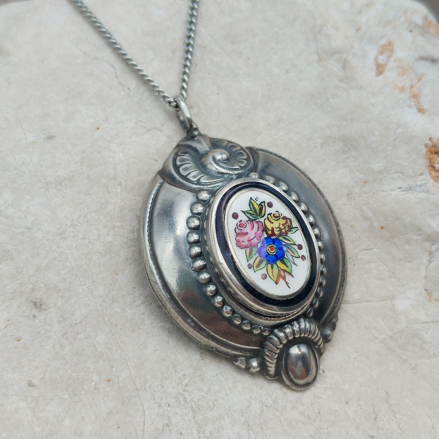 Antique Silver Biedermeier Revival Pendant circa 1910–1930